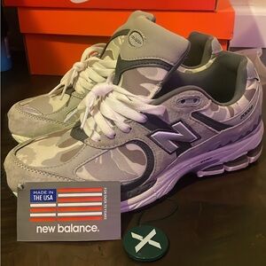 New Balance Gray Camouflage Sneakers